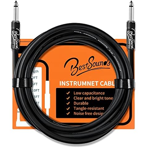 BestSounds Guitar Cable 3M, Electric Guitar Cable Amp Cord Instrument Cable for Acoustic Guitar Bass Keyboard Amplifier and Pro Audio (Straight to Straight) Cover