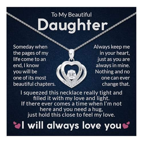Daughter Necklace From Dad | Father To Daughter Jewelry Gift | Daddy Princess Silver Gold CZ Pendant Present With Message Card For Birthday Graduation