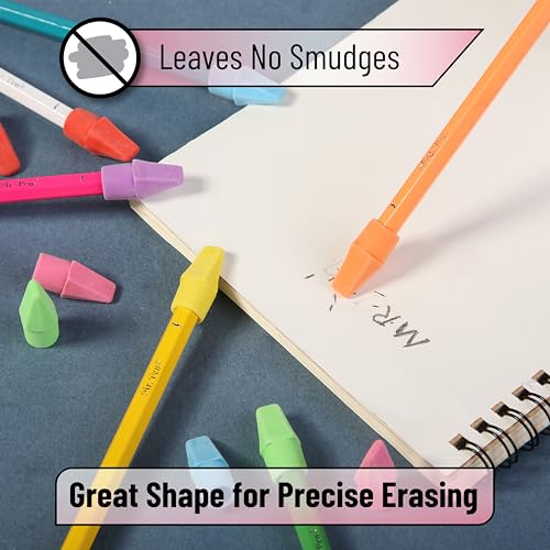 Image of Mr. Pen- Pencil Erasers Toppers, 120 Pack, Colorful, Latex Free, No Smudge | Mr Pen Erasers for Pencils