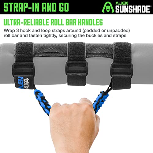 Alien Sunshade Jeep Grab Handles (Blue) - Fits 1955-2023 Jeep Wrangler Jl, Jk, Tj, Yj & Jeep Gladiator Accessories - Jeep Wrangler Accessories Grab Handles - Jeep Accessories #TOP4