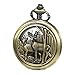 MORFONG Herren Damen Quarz Taschenuhr mit Kette Hirsch und Geschenkbox Bronze