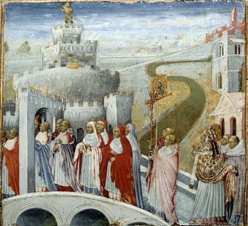 Cuadro pintura murales decor Procesión del Papa Gregorio I Di Paolo de 60x90cm para pared
