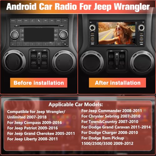Radio Android 13 2GB+64GB para Jeep y Dodge con Pantalla miniatura 3