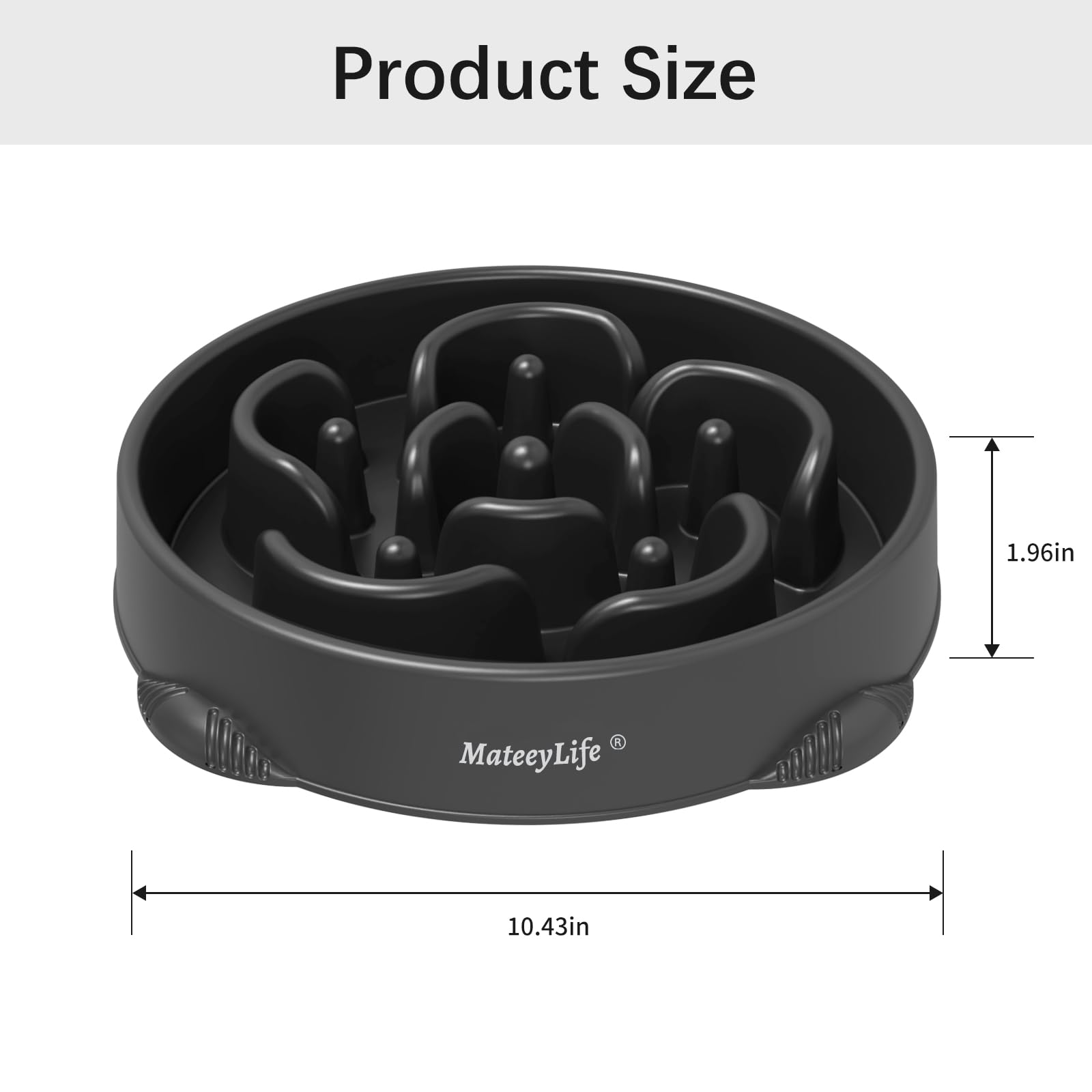 MateeyLife Large Slow Feeder Dog Bowls 2PCS, Anti-Choking Puzzle Dog Food Bowls, Anti-Slip Interactive Feeding Slow Down Eating, Bloat Stop Maze Dishes for Large Breeds 4 Cups Gray&Black - image 3