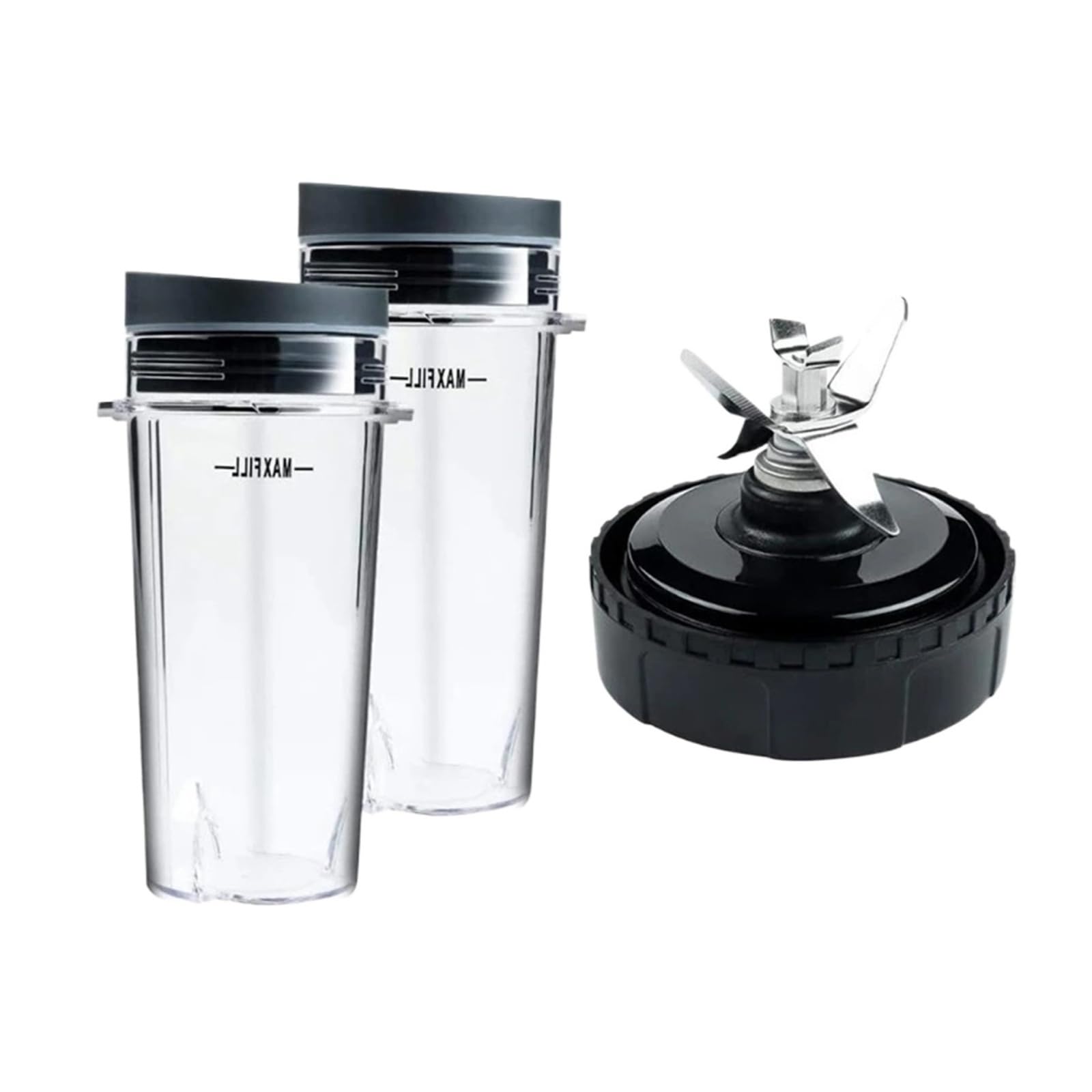 Tasse 16 OZ pour blender Ninja avec deux couvercles et lame à 6 ailettes