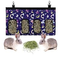 Borsa Portafieno Per Conigli E Animali Piccoli - Mangiatoya Appendiabile Con 4 Finestre, Tessuto Oxford