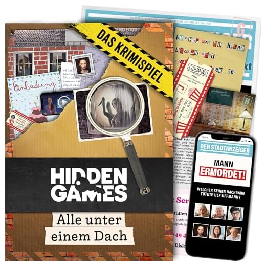 Hidden Games Tatort - Alle unter einem Dach - Deutsch - Realistisches Krimispiel, spannendes Detektivspiel, Escape Room Spiel