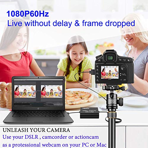 Image of Video Capture Card 4K HDMI Device with Loop Out, Full HD 1080P Game Capture Video Recorder for Live Streaming, Broadcasting or Video Conference,S3 /PS4 /Xbox One /DSLR /Camcorders