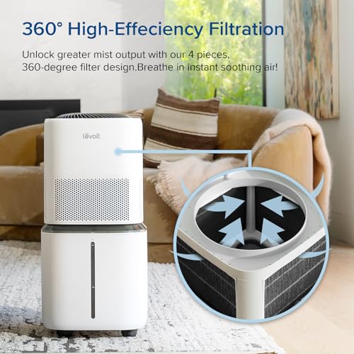 Image of LEVOIT 4-Pack Replacement Filters for Superior 6000S Smart Evaporative Humidifier, Captures Large Particles & Minerals, Extends Filter Life up to 6 Months, Gray