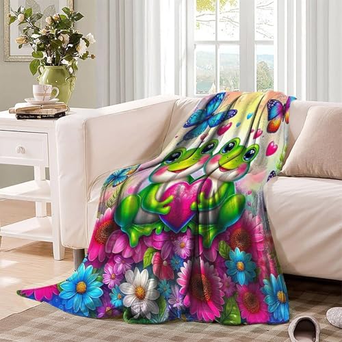 Couverture grenouille 3D plaid canapé microfibre chaude lit 200x230