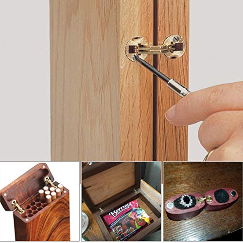 Ownmy 14Mm Hidden Brass Barrel Hinges 4Pcs, Concealed Box Hinges Invisible Furniture Hinges 180 Degree Opening Angle Cabinet Hinges For Diy Jewelry Box Hand Craft #TOP6