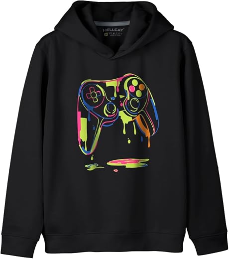 HELLCAT Trendy Printed Cotton Blend Hoodie Sweatshirt for Boys