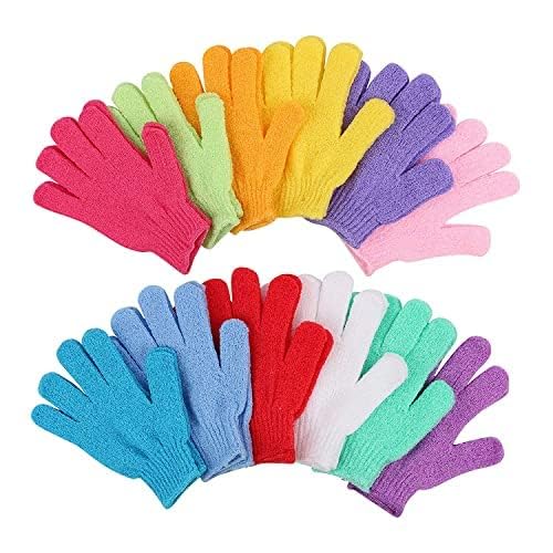 Double Sided Exfoliating Gloves for Body cleansing and Scrubbing, 2 Pairs Glove Bath Scrubs for Shower, Body Spa Massage Dead Skin Cell Removerfor Men,Women and Children (2 pairs)