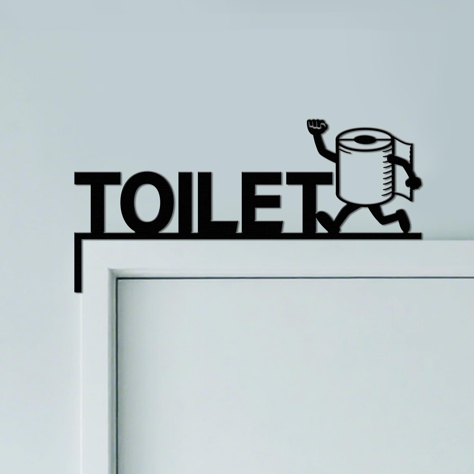 CUTHOLLOW Humorous Toilet Door Topper Sign Metal Wall Art Decor โ image 1