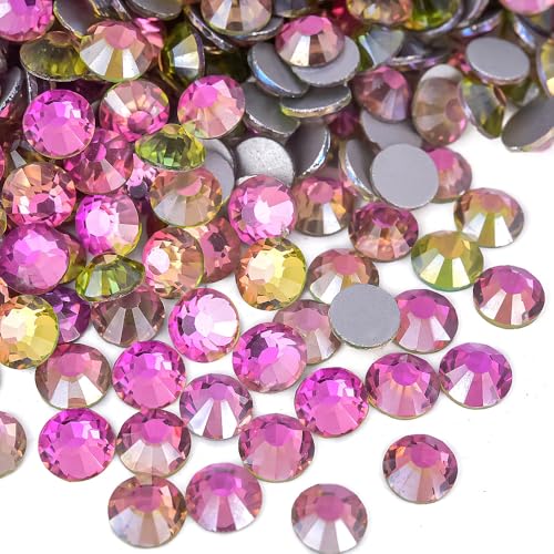 Image of 1440Pieces SS10 /2.7-2.9mm Flat Back Crystal Rhinestones Round Gems for Nail Art,Air Gold line Rose