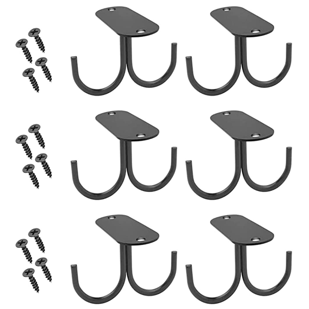 Yvocuyn Under Cabinet Mug Rack - Hanging Cup Storage Holder Display Organizer, with 2 Hooks 6PCS