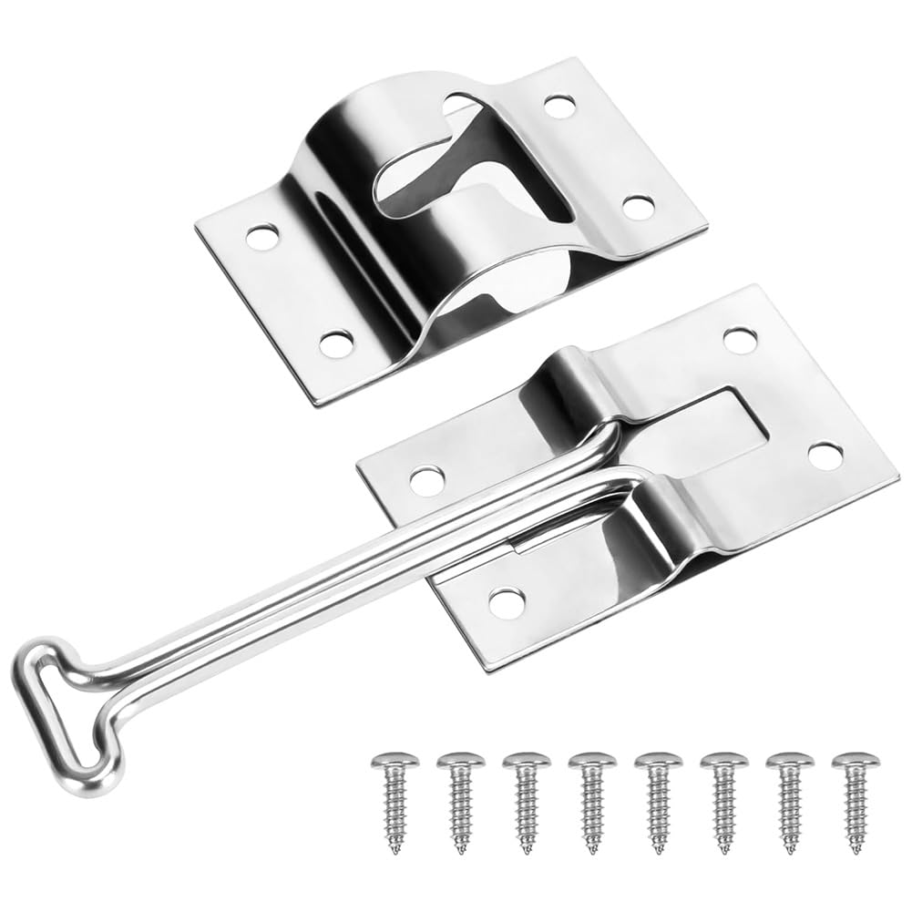 Ehwisbe Rv Door - Rv Door Holder, Stainless Steel Trailer Door, 4Inches Rv T-Style Door Holder