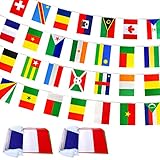 LoveVC 2 Packs 29 French Language Speaking Countries Flags Banner String,70 Feet 58 Flags
