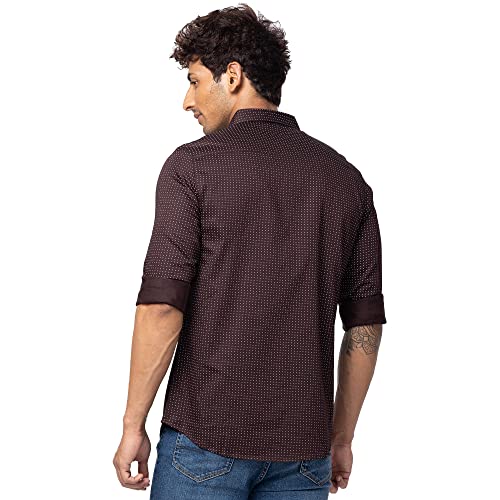 Image of Spykar Men's Slim Fit N /A Full Sleeve Printed Casual Shirts
