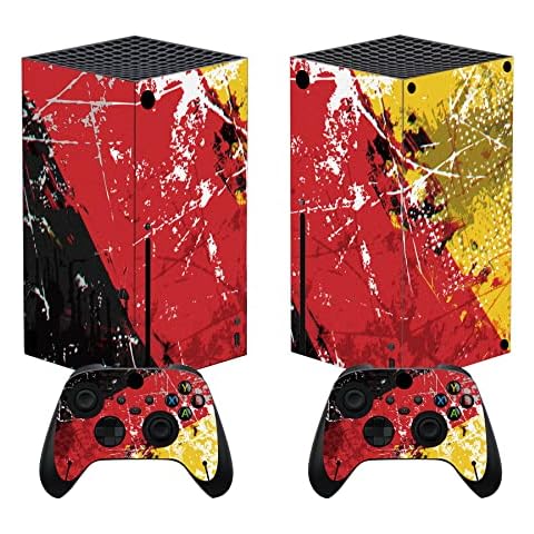 PlayVital Skin für Xbox Series X, Aufkleber Stickers Vinyl-Skins Schutzfolie Design Folie Zubehör für Xbox Series X Konsole Controller(Impression Deutschand-Flagge) Cover