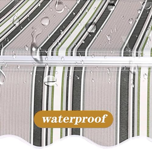 Auvent de patio rétractable 2x5m | Toile de remplacement pour pare-soleil de jardin - 4