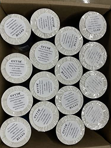 Cinta para impresora térmica blanca de resina 110mm x 300m miniatura 3