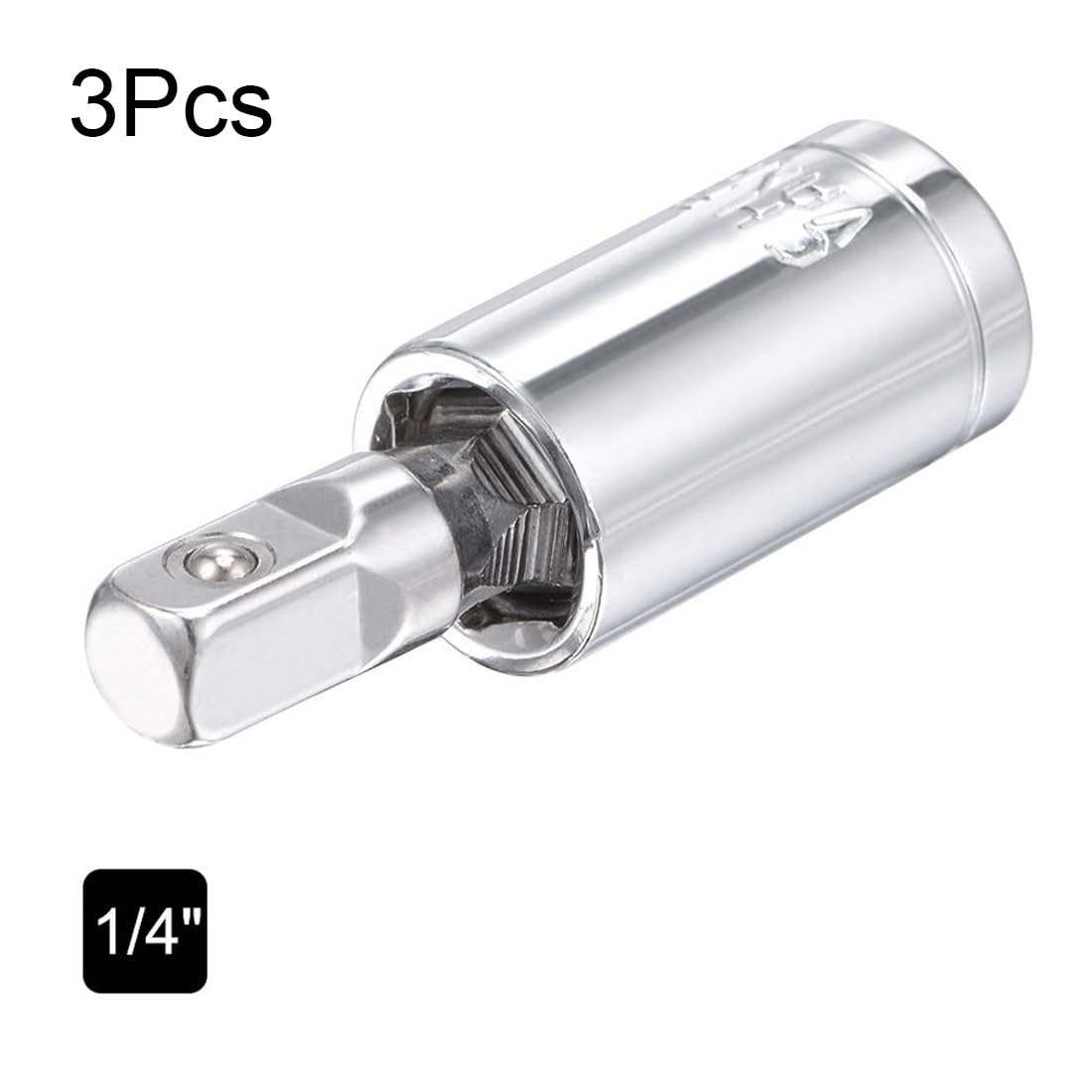 TA-VIGOR 3Pcs 1/4 Inch Drive Universal Joint Swivel Socket, Cr-V Steel Deep Socket Adapter with 360° Swivel Connection - Image 3