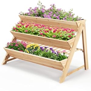 Toolsempire 3-Ebenen Holz Hochbeet mit Ablage