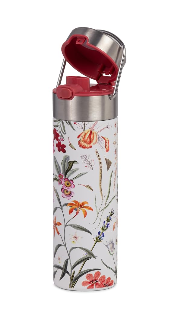 Eigenart Leeza Mira Thermoflasche 500 ml Edelstahl doppelwandig mit Sieb, Trinkflasche auslaufsicher mit Sportverschluss, für Tee Kaffee To Go, 6,8x23,5 cm