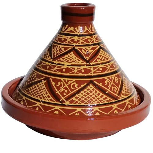 Casa Moro Tajine marocchina Agadir Ø 34 cm smaltata | Cucina fino a 6 persone | Tagina | Pentola da giardino in terracotta Marrakech | MT7071