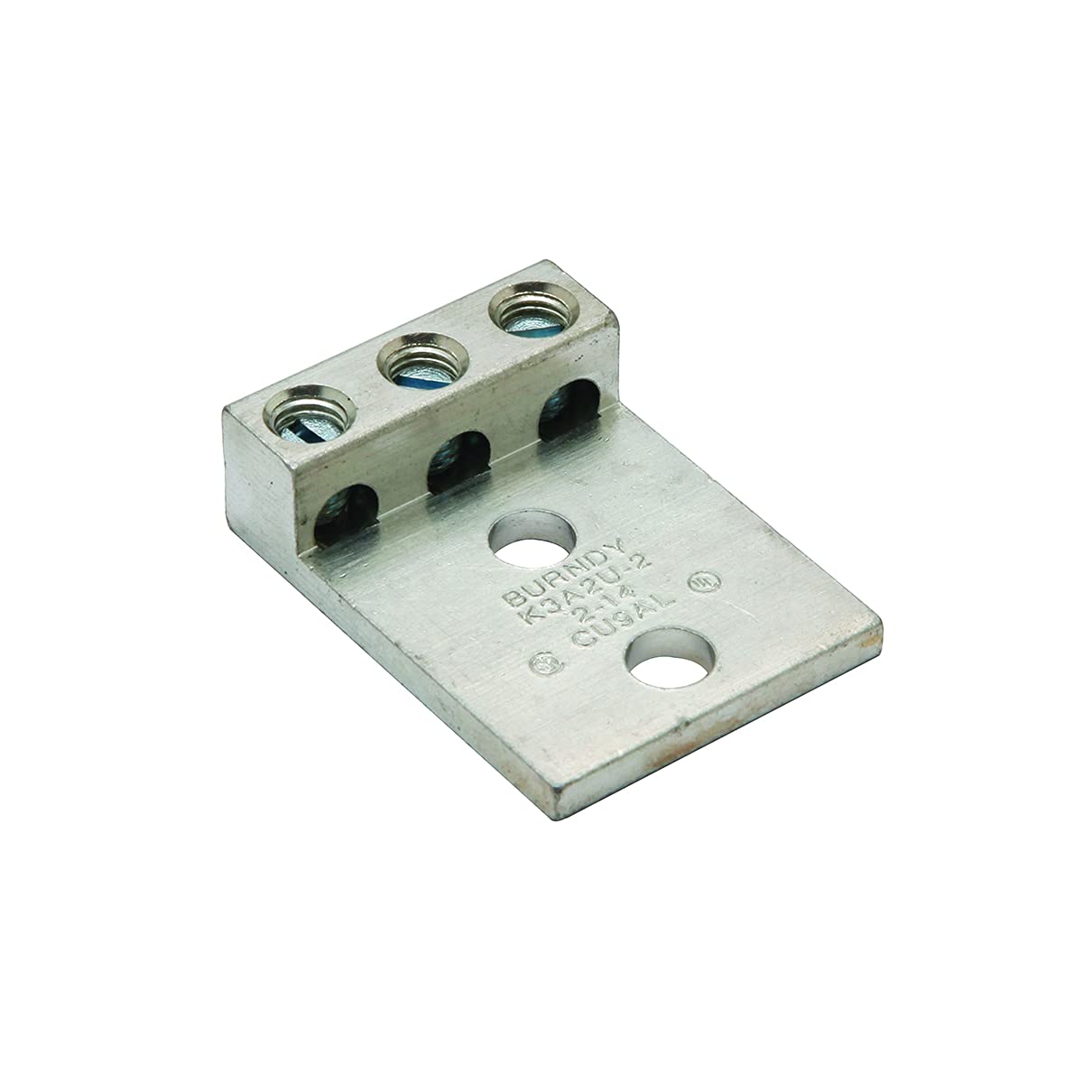 BURNDY Mechanical Connector, Tin-Plated Aluminum, Max. Conductor Size: 2 AWG Stranded