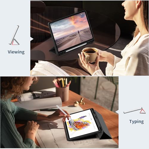 EasyAcc Hülle für Samsung Galaxy Tab S11 2025 11 Zoll SM-X730 / SM-X736 mit S Pen Halter, Dünn mit Standfunktion Slim PU Leder Schutzhülle, Schwarz