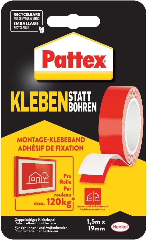 Pattex Kleben statt Bohren Klebeband, extra starkes...