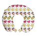 ABAKUHAUS Fricchettone Cuscino da Viaggio, Gemstone Corona Cuore, Accessorio in Schiuma di Memoria per Viaggio, 30 cm x 30 cm, Multicolore