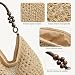 Imagen de Uoocg Bolso grande de paja para mujer bolso de playa de ganchillo con cuentas de madera
