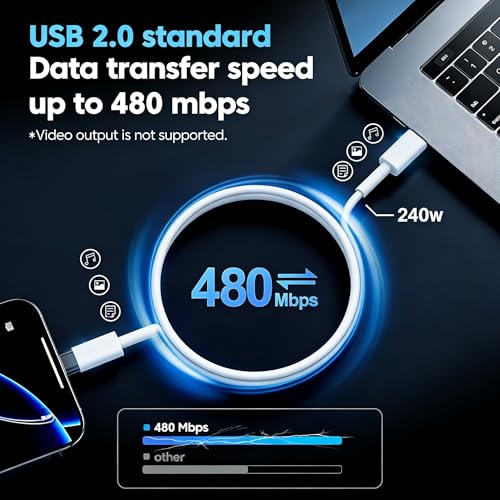 Image of USB C to USB C Cable 3 /6 /10FT for iPhone 17 16 Charger Cord,3Pack 240w C to C Cable Fast Charging Wire iPhone 17 16 15 /Pro /Pro Max /Plus /iPad Pro Air /MacBook /Air /Mini /Samsung Galaxy and More