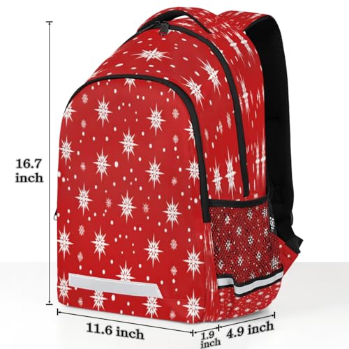 Abstract Snowflake Backpack with Chest Strap Reflective Lightweight Travel Hiking Backpack for Men Women Waterproof Daypack Back Pack for Commute Camping3