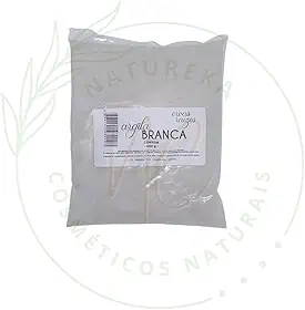 Argila em pó 500g Clareadora Branca Ervas e Raízes Pura