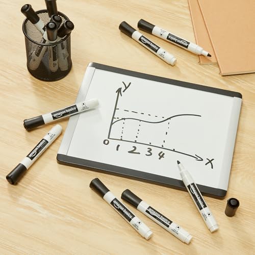 Image of Amazon Basics Low-Odor Dry Erase Whiteboard Markers, Fine Tip, Quick-Dry, Black, 36-Pack