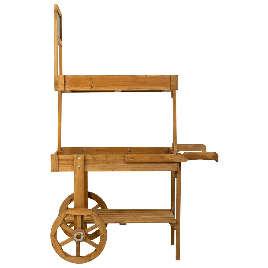 WANDERLUST DECO Carro Expositor con Ruedas de Madera marrón 55x86x135