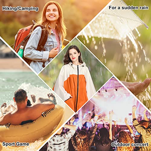 LAMA Mode Regenponcho Atmungsaktiv Regenmantel Unisex Regencape Leicht Regenjacke Regenschutzbekleidung Raincoat als Picknickdecke Sonnensegel für Herren Damen Fahrrad Motorrad Wandern Camping Reisen