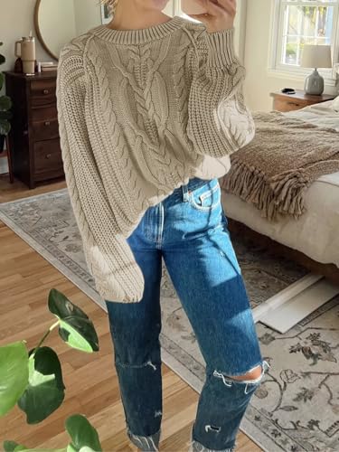 Image of Cicy Bell Womens Oversized Cable Knit Sweaters Fall Chunky Pullover