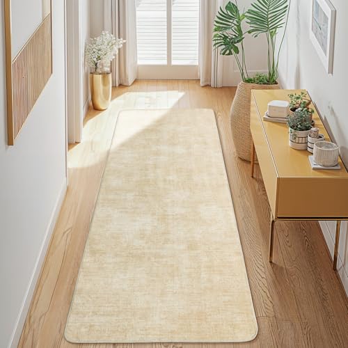 Washable Rug 2x6 Area Rugs for Living Room - Stain Resistant Non-Slip Backing Boho Rug for Bedroom,Durable & Ultra-Thin Vintage Large Area Rug(2x6,Beige)