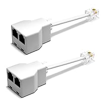 Vista 15 de Divisor de conector de teléfono para teléfono fijo, fax, módem DSL, 3 enchufes RJ11 hembra con contactos chapados en oro