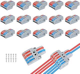 Compact Wire Connectors, Aigreat 100pcs Compact Splicing Connectors, Assortment Conductor (15)