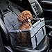 Pet Car Booster Seat for Dog Cat Breathable and Portable Bag with Seat Belt Dog Carrier Safety Stable for Travel Look Out,with Clip on Leash and Storage Pockage (Grey)