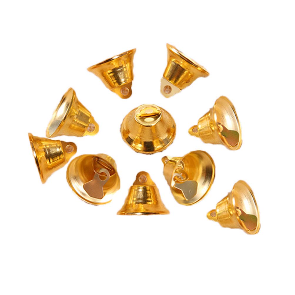 Vintage Metal Bells 2.1 cm Craft Bells for Dog Wind Chimes Christmas Tree Decorations (Doradas)