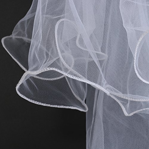 Flower Girl Veils White Wedding Communion Hair Wreath Rhinestone Crown (Ivory)