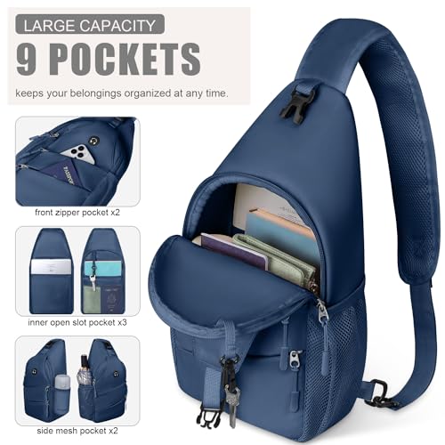 Image of Crossbody Bags for Women Men Trendy Sling Bag Bakpack Casual Chest Bag with Convertible Shoulder Strap steel Stainless Steel Paint