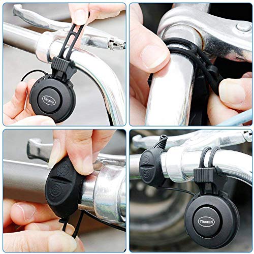 Electric Bike Horn Usb Rechargeable Bicycle Bell 120 Db Invisible Cycling Alarm Loud Horn Waterproof 3 Modes Alert Ring For Mountain/Road Bike Scooters Handlebar 22-31.8Mm (Black) #TOP5